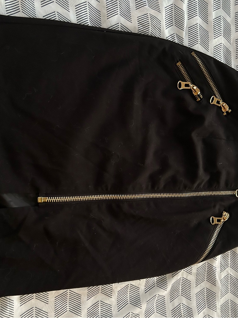 Calvin Klein Black Skirt with Gold Zippers